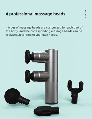 가벼운 1.2kg 근육 Fascial 마사저 2 머리 3 모드 미니 Fascia 마사지 총